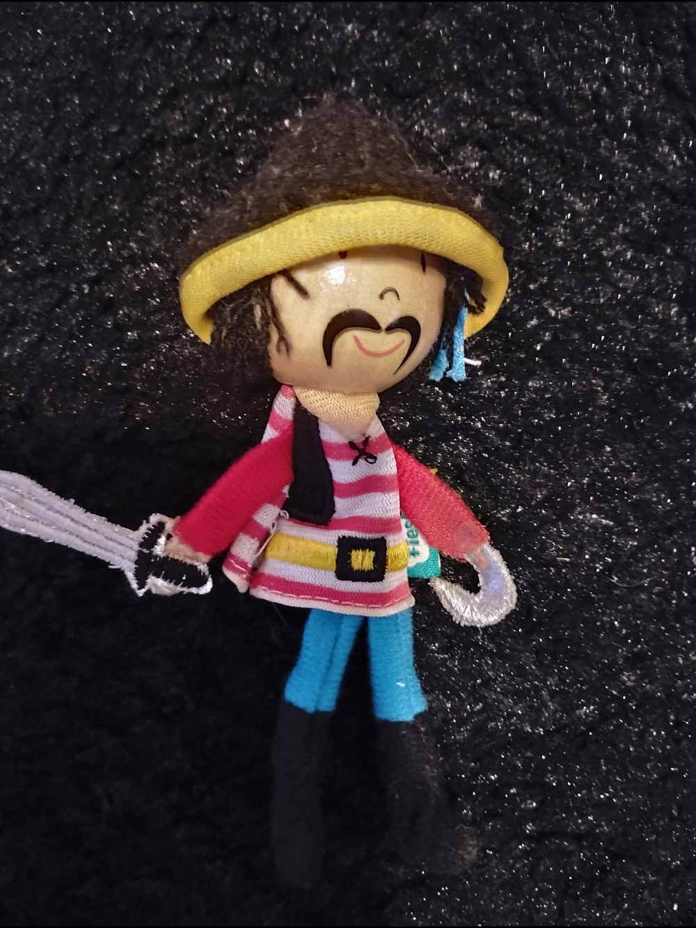 Fiesta Plush Pirate Doll with Yellow Hat and Blue Pants